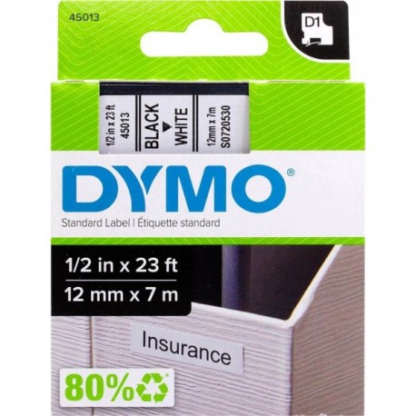 Cinta para Rotular Negro/Blanco Dymo