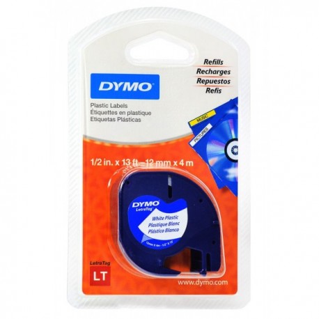 Etiquetas Plásticas 12 mm x 4 m LetraTag Dymo Blanco