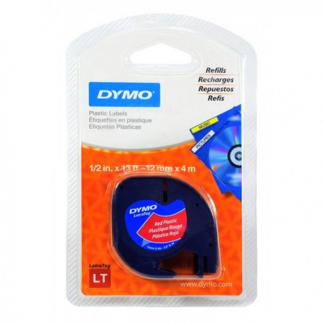 Etiquetas Plásticas 12 mm x 4 m LetraTag Dymo Rojo