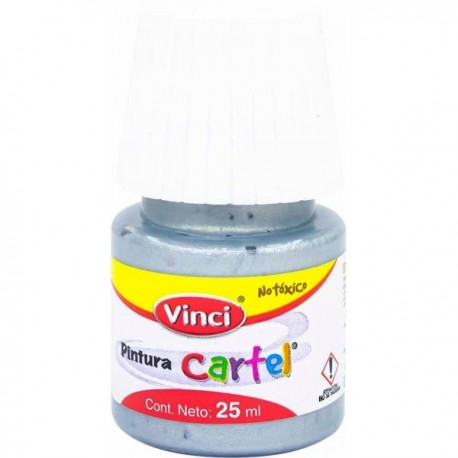 Pintura Metálica Vinci Cartel Plata 25 ml