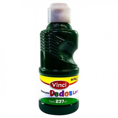Pintura Para Dedos Lavable Vinci Verde Oscuro 237 ml