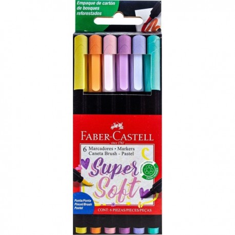 Marcadores Punta Pincel Faber Castell c/6