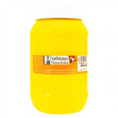 Pintura Acrílica Amarillo Claro Politec 500 ml