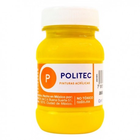 Pintura Acrílica Amarillo Medio Politec 100 ml