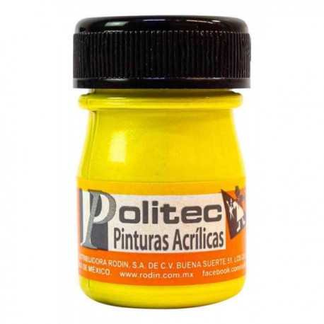 Pintura Acrílica Amarillo Nacarada Politec 20 ml