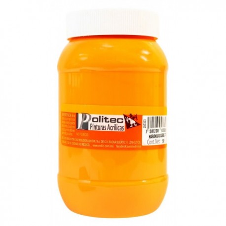 Pintura Acrílica Naranja Claro Politec 500 ml