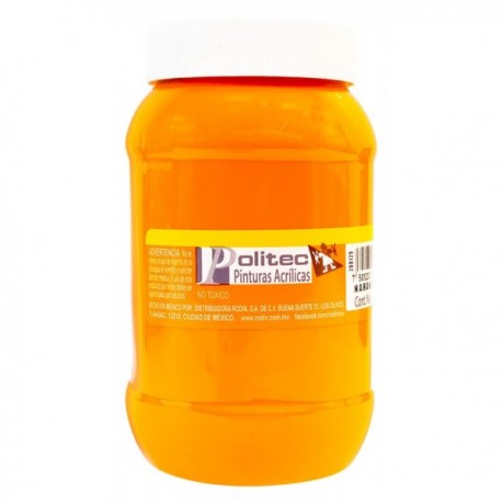 Pintura Acrílica Naranja Politec 500 ml