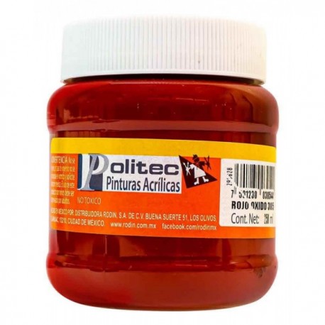 Pintura Acrílica Rojo Óxido Politec 250 ml
