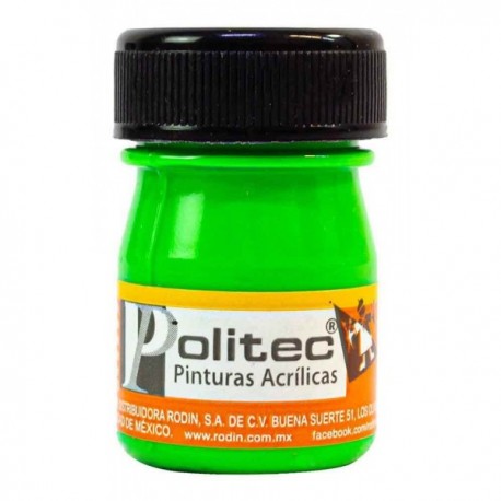 Pintura Acrílica Verde Fluorescente Politec 20 ml