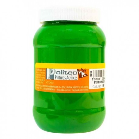 Pintura Acrílica Verde Oro Politec 500 ml
