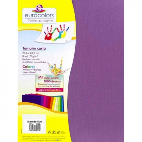 Papel Carta 75 gr c/100 Morado Uva