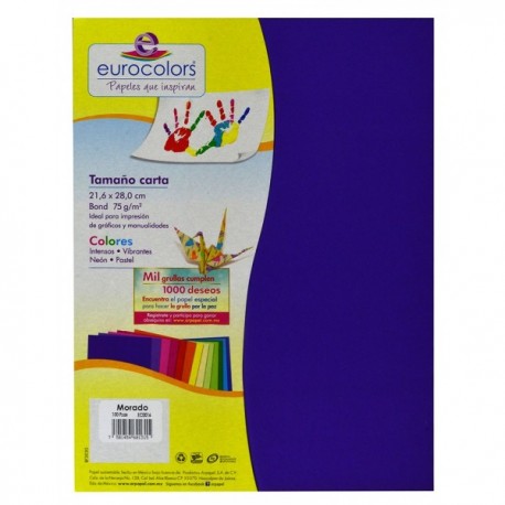 Papel Carta Morado 75 gr c/100