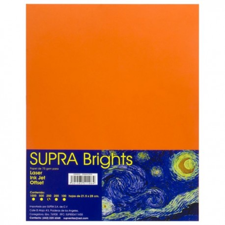 Papel Carta Naranja c/250