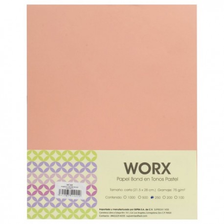Papel Carta Tonos Pastel Surtido c/250