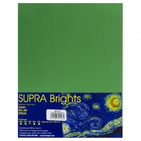 Papel Carta Verde Bandera c/250