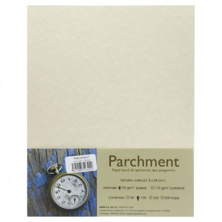 Papel Carta 90 gr Pergamino Natural Cream c/100