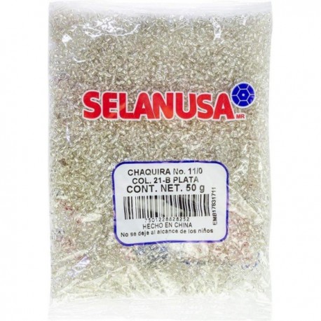 Chaquira 50 gr Plata