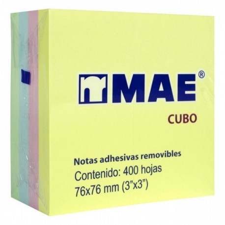 Cubo Notas Adhesivas Pastel 76 x 76 mm