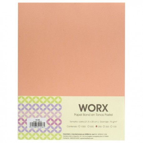Papel Carta Salmón Pastel c/250