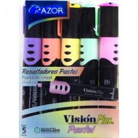 Resaltador Pastel Visión Plus c/5