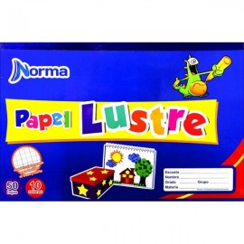 Block Norma de Papel Lustre Doble Carta 50 Hojas