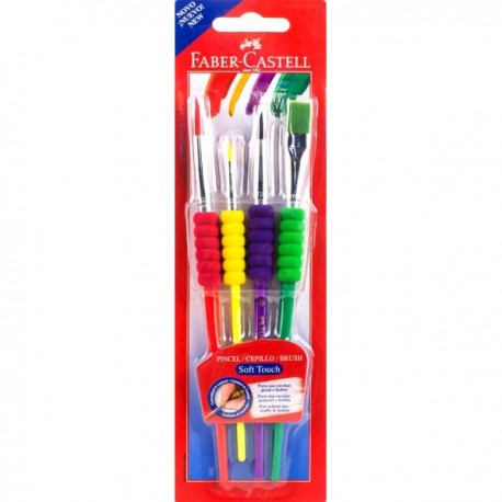Pinceles Faber Castell Soft Grip c/4