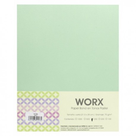 Papel Carta Verde Pastel c/250