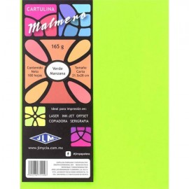 Cartulina Malmero Tamaño Carta Verde Manzana