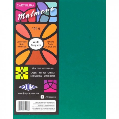 Cartulina Malmero Tamaño Carta Verde Turquesa