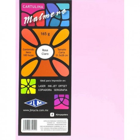 Cartulina Malmero Tamaño Carta Rosa Claro