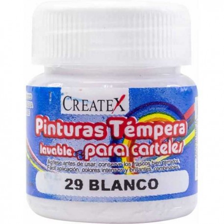 Pintura Createx Témpera Lavable Blanco 30 ml