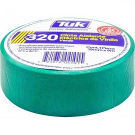 Cinta de Aislar 320 19 mm x  9 m Verde Tuk